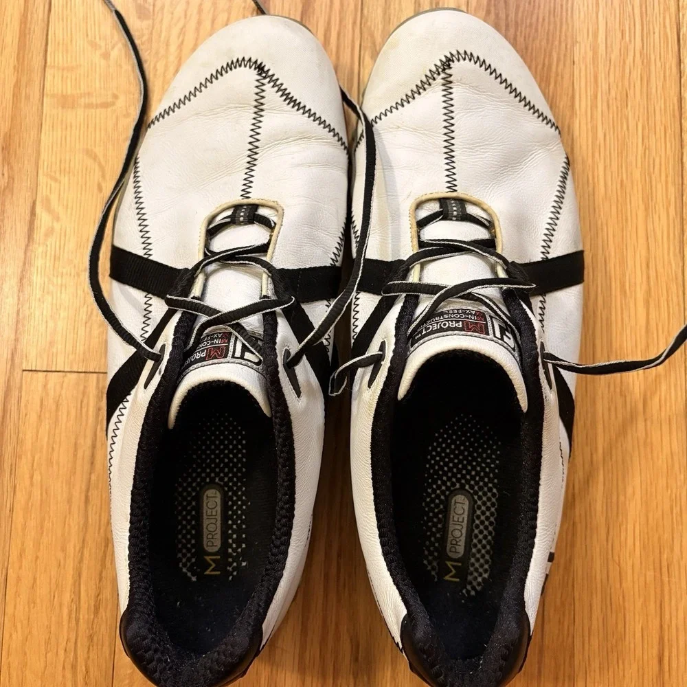 FootJoy M Project Golf Shoes Mens 11 Soft Spike White Leather Minimalist
